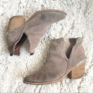 Vintage Jeffrey Campbell Suede Cromwell Cutout Block Heel Western Bootie